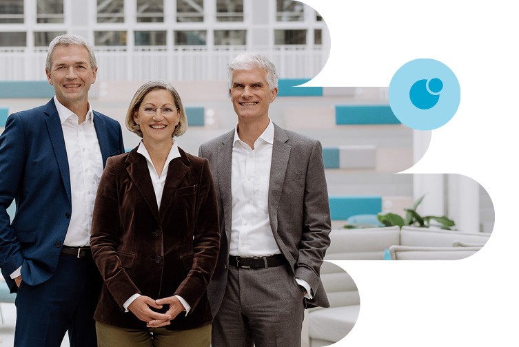 Das Vorstandsteam der IBB (v.l.n.r.): Dr. Hinrich Holm (VS), Angeliki Krisilion, Dr. Stephan Brandt